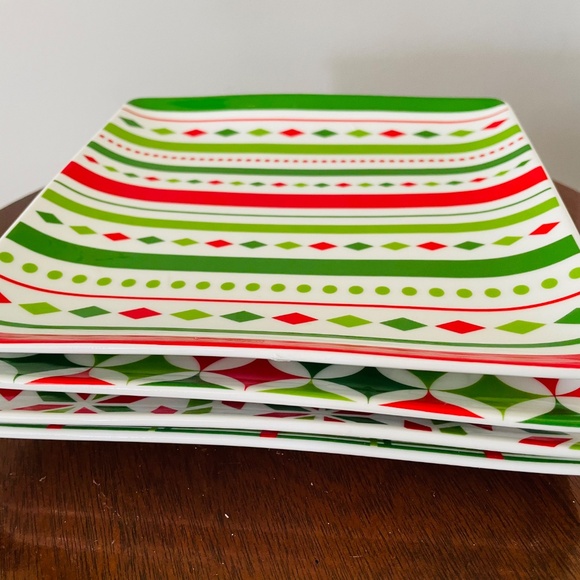 Design Design Set of 4 square Christmas dessert plates, Christmas Dessert plates - Picture 5 of 5